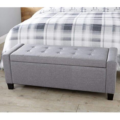 Cassapanca Pouf Contenitore Bakaji - Mostarda, 103x40x44.5 Cm, Struttura Legno, Tessuto Hopsack