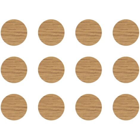 cyclingcolors 12x Copriviti adesivi 40 mm plastica viti copertura coperchi tappi riparazione mobili, Chêne