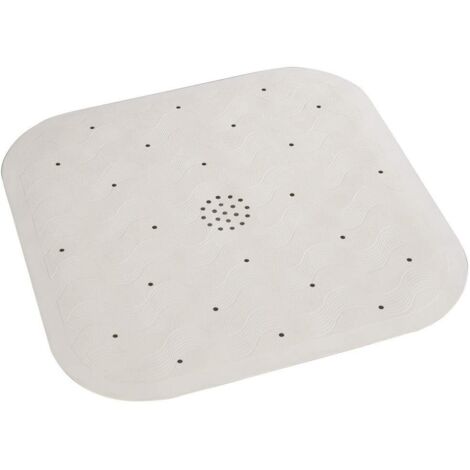 Wenko Tappetino doccia mod. Gomma naturale beige antiscivolo con ventose per una presa sicura e lavabile a 40 gradi, dimensioni 45 x 1,6 x 45 cm