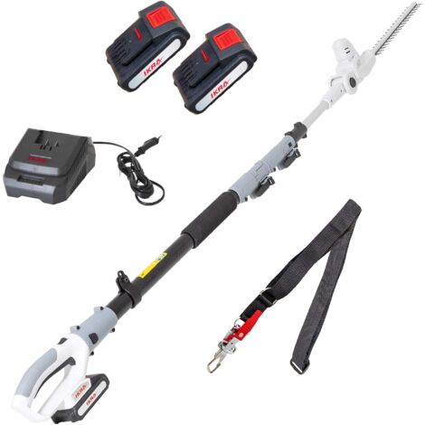 IKRA tagliasiepi telescopico ICPH 2040 incl. 2 batterie 20V, caricabatterie rapido e tracolla