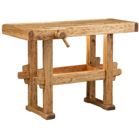 Tavolo alto lavoro 12q6x90x69 cm Made in Italy Isola cucina piano lavoro legno massello Bancone cucina Piano lavoro cucina legno