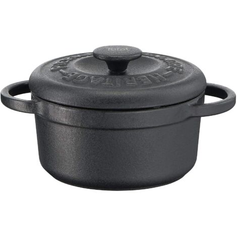 TEFAL PIERRE WAGNAIRE HERITAGE - Set di 4 mini casseruole in ghisa rotonda, 10 cm / 0,3 L induzione E223S404 (1/3)