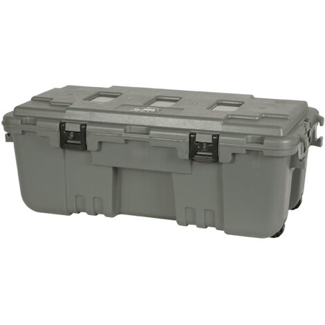 Plano Baule Sportivo con Cerniera Verde Oliva, Contenitore Militare Resistente, Grande, per Campeggio, Esercito, Caccia, Paintball, Airsoft o Casa
