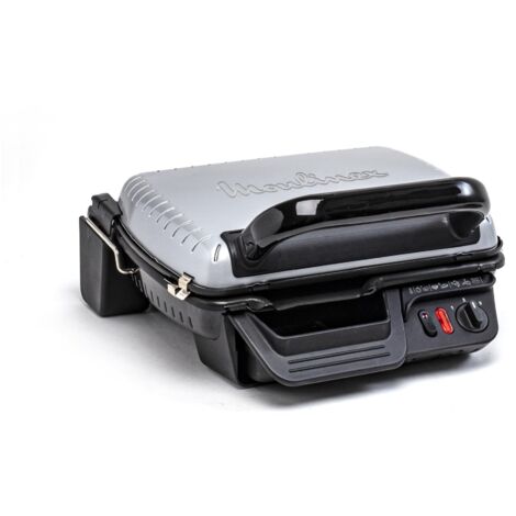 Moulinex UltraCompact Bistecchiera, Griglia da Interno e Barbecue, Griglia Elettrica da 2000 W, Termostato, Piastre Antiaderenti, Vaschetta Raccogli Grassi, GI305D (1/5)