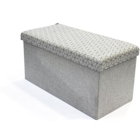Relaxdays Contenitore Pouf, Capiente Panca Imbottita, Cassapanca con