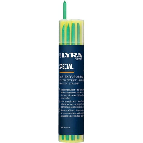 LYRA Dry - Confezione da 12 mine di ricambio speciali in plastica, 2,8 x 2,8 x 100 mm, colori assortiti