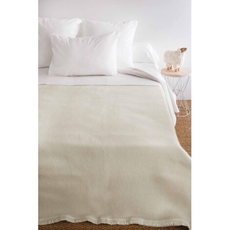 Poyet Motte AUBISQUE Cover Lana Naturale Sbiancato, Lana, Naturel blanchi, 240x180 cm