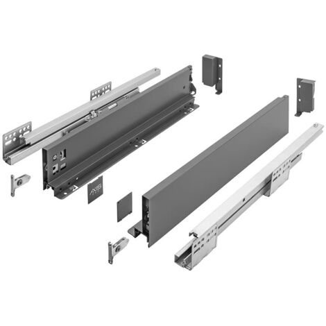GTV Guide per cassetti AXIS Pro, estraibili per cassetti con estrazione, colore antracite, portata fino a 40 kg, sistema push to open, accesso libero, larghezza: 300 mm, altezza: 86 mm