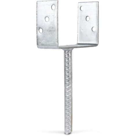Supporto per pali U ETA-10/0210 141x100x200x60mm TZN con ancoraggio in cemento e barra ondulata