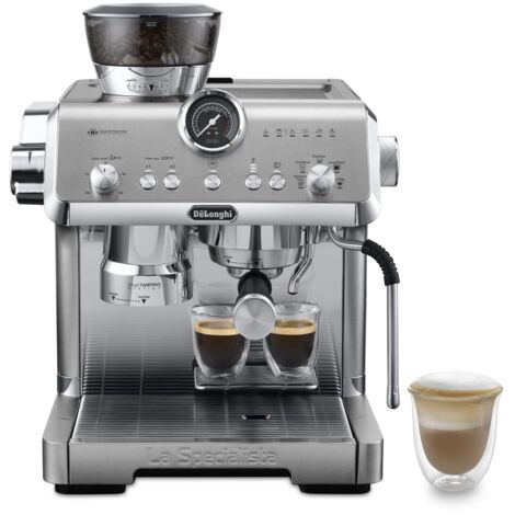 De'Longhi La Specialista Opera EC9555.M, Macchina Caffè Espresso con Macinacaffè Integrato, Funzione Cold Brew, Inclusa Lancia per Schiumatura del Latte, Include Accessori Welcome Set, 1550W, Metallo