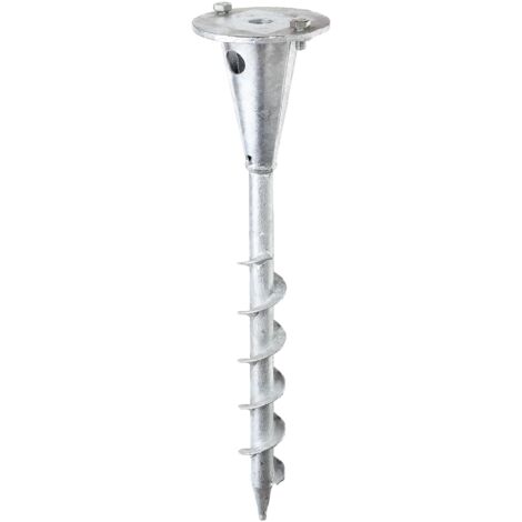 Alberts 657222 Manicotto a Terra da avvitare per Diverse staffe, zincato a Caldo, Lunghezza 400 mm