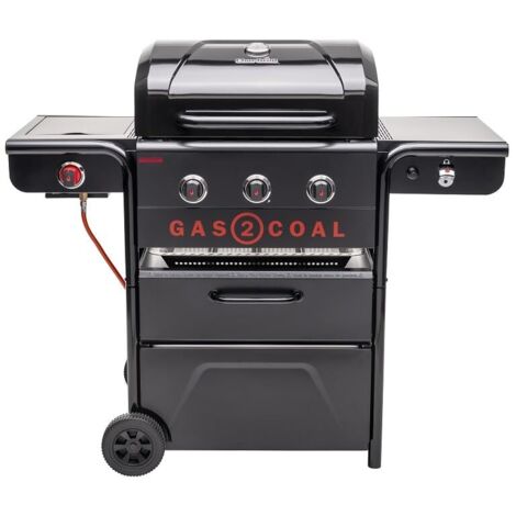Char-Broil Gas2Coal 330 - Barbecue a gas e carbone, edizione speciale con piastra
