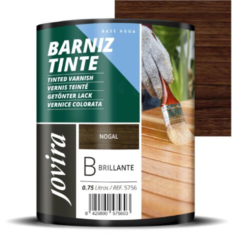 JOVIRA PINTURAS Vernice colorata a base d'acqua, finitura lucida. Speciale per la colorazione e la verniciatura del legno. (750 Millilitri, Noce). E-06