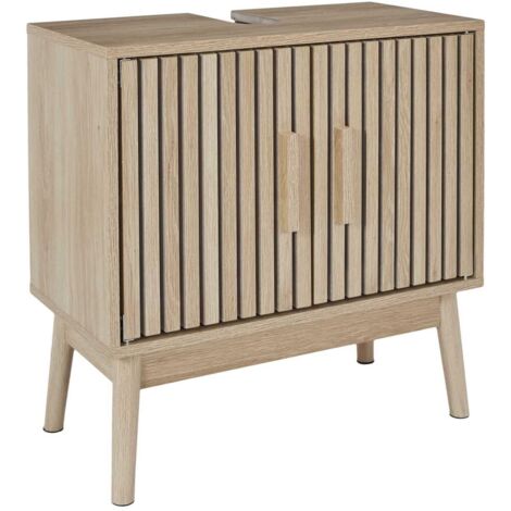 HOME DECO FACTORY Nuevo 2024-MUEBLE LAVABO 60x30 H.70, HD0222, sottolavabo, Modello Klaus, Collezione Natural Crush, mobili da Bagno, 60 x 70 x 30 cm, Marrone, Legno-Truciolato, 60x70x30 cm