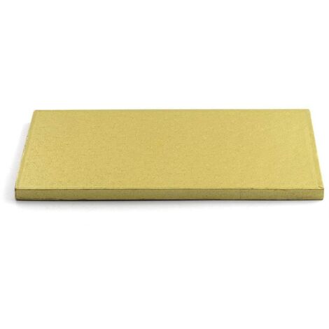Decora, 0931376 Sottotorta Rigido Rettangolare, Color Oro, in Cartone a Doppia Parete ricoperta di Alluminio, Resistente e Robusto, Ideale per Presentare le Torte, 40 x 30 x h 1,2 cm (1/2)