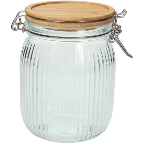 Tognana Vidrio, barattolo con coperchio in bamboo 700 cc, vetro, trasparente (1/2)
