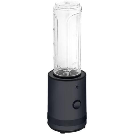 WMF Frullatore Smoothie-to-go, 300 W, nero profondo (6L), frullatore per alimenti con lame in acciaio inossidabile, senza BPA, lavabile in lavastoviglie, 1 velocità, elettrico con cavo, include 2 (1/5)
