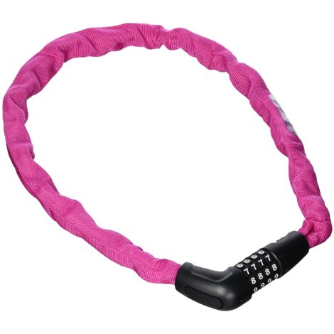 ABUS Lucchetto a catena Steel-O-Chain 5805C - lucchetto combinazione in d'acciaio spessa 5 mm livello di sicurezza 4 75 cm Rosa (1/2)