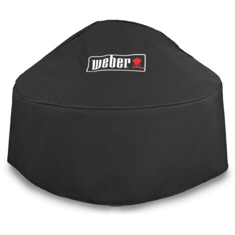 Weber Funda Premium para chimenea, transpirable UV- & Resistente al Agua, con cierre de Velcro para fijación, funda para parrilla, funda para barbacoa - Negro (7159)