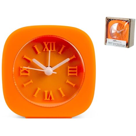 H&h sveglia quadrata in gomma, 8 cm, arancio (1/4)
