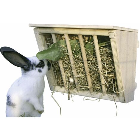 Hay Rack con sedile in legno, 25 x 17 x 20 cm