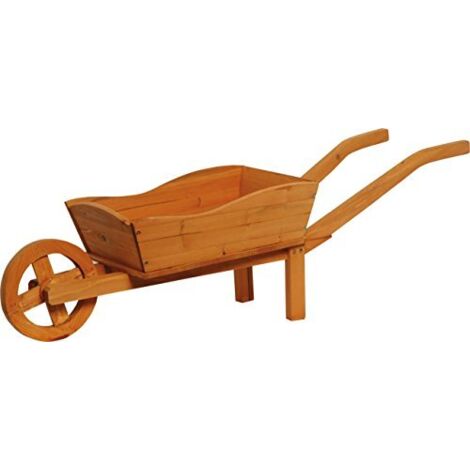 dobar® 29195FSC carriola per Piante in Legno, fioriera Decorativa per Fiori, fioriera, carriola in Legno per Piante, 107 x 29 x 30 cm, Marrone (1/4)