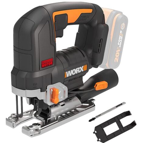 WORX 20 V WX542.9, 29 mm, corsa fino a 120 mm, motore Brushless, multimateriale, velocità variabile, sistema a pendolo, senza batteria o caricabatterie