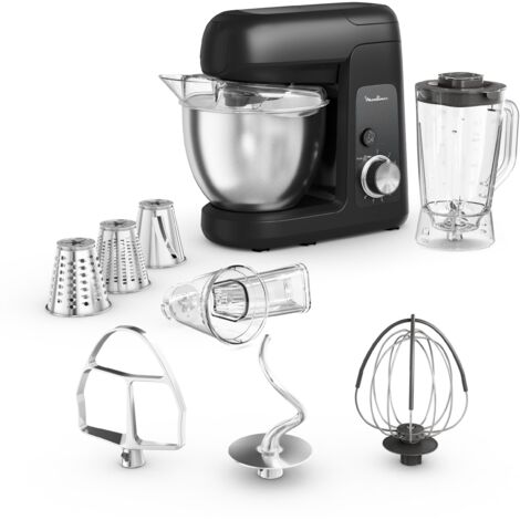 Moulinex Bake Partner, robot pasticcere, 1100 W, prestazioni sostenibili, kit accessori BakeGood, movimento planetario QA522810, nero Glama (1/3)