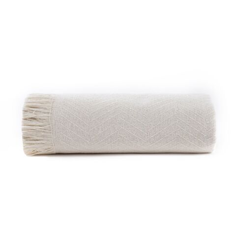 Todocama, Trapunta multiuso per divano, coperta, plaid per letto, copridivano, prodotta in Spagna, motivo a spina di pesce, (230 x 260 cm, beige sabbia)
