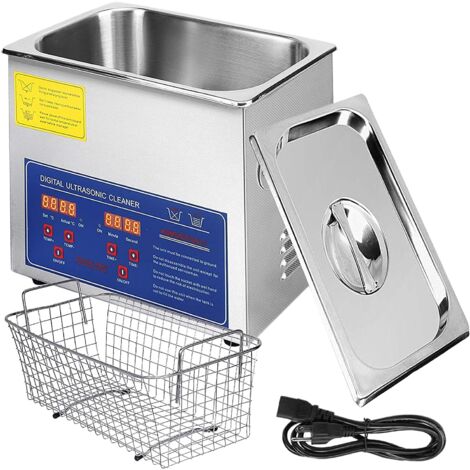 VEVOR Pulitore ad Ultrasuoni 10L, Pulitore Digitale a Ultrasuoni in Acciaio Inox Portatile e Professionale per Occhiali, Gioielli, Monete Digitale Pulizia di Gioielli per Uso Domestico Commerciale