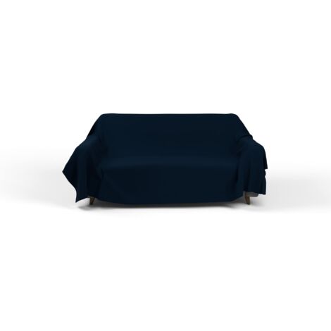 Italian Bed Linen Telo copritutto MAX COLOR tinta unita, Blu Scuro, 170x300cm (1/4)