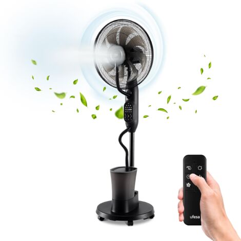 Ufesa Mist Fan VNDC Ventilatore Nebulizzatore, Ultra Silenzioso, Telecomando, 3 Modalità, Timer, 9 Velocità, Diametro 40 cm, 8 Pale, 60W