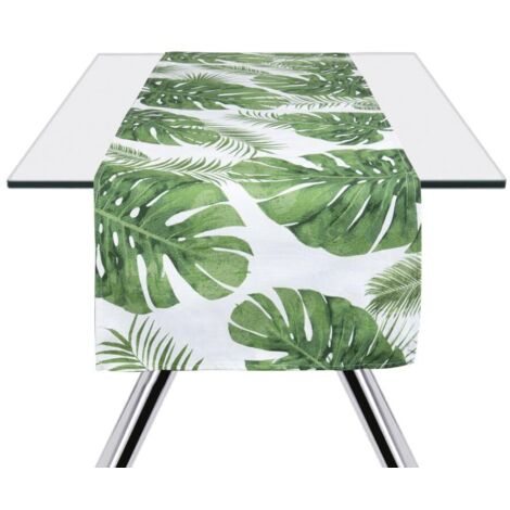 Excelsa Foliage Runner da Tavola, Cotone 100%, Verde, 45 x 140 cm (1/4)