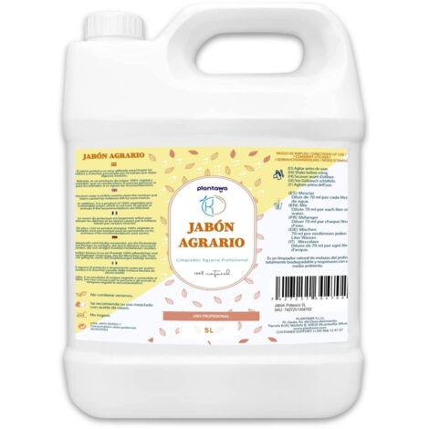 PLANTAWA Sapone Molle di Potassio 5L  Materia Prima di origine Naturale  Soluzione multiuso per Interno ed Esterno  Massima Concentrazione ed Efficacia  Facilmente Solubile  Applicazione facile (1/5)