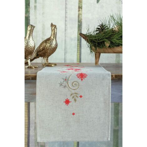 VERVACO Centrotavola Punto Croce Con Tela Aida NATALE Biancheria Da Tavola Set Fai Da Te Creativo Punto Croce Contato Kit 29 x 102 cm Hobby Creativi Adulti Casa Decor Cross Stitch Runner (1/2)