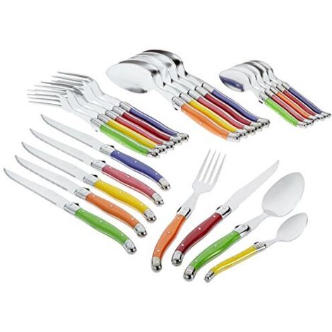 Pradel Excellence I7214P Servizio di posate Laguiole 24 pezzi manici pastello