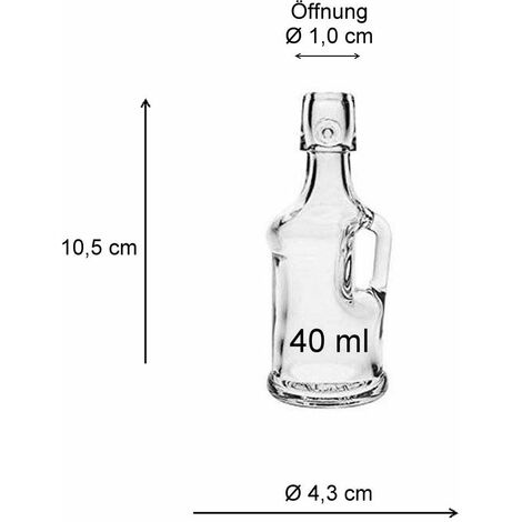 Viva-haushaltswaren – 12 mini vetro bottiglie/Gallone 40 ml con chiusura