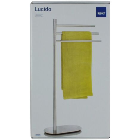 Kela Set da bagno, in acciaio inox/vetro, mod. Lucido porta asciugamani, argento lucido, 92,5 cm Grigio acciaio