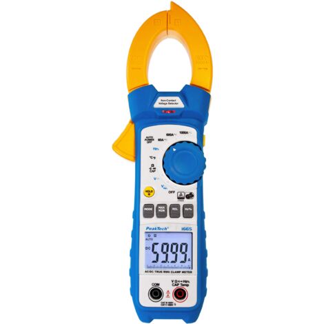 Peaktech P 1665 – Pinza Amperometrica Effettiva 1000A Ac/Dc con Luce LED, 6000 Conteggi, Multimetro Digitale, Tüv/Gs, Pinza Amperometrica, Voltmetro, Amperometro, Tester di Continuità - Max. 600 V
