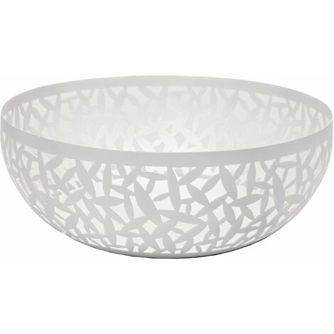 Alessi Cactus MSA04/21 W Fruttiera Traforata, Acciaio Colorato con Resina, Bianco