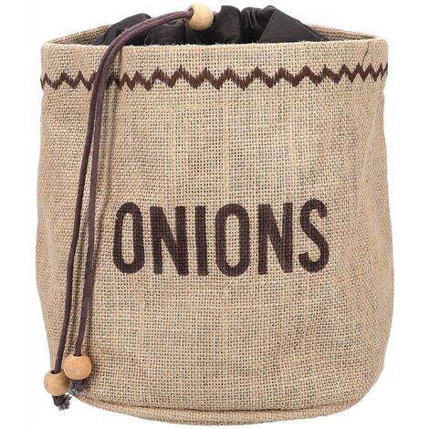KitchenCraft Sacchetto a cipolla con fodera oscurante, Assia, marrone, 20 x 20 cm (1/4)