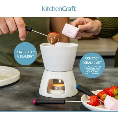 Kitchen Craft Set fonduta al cioccolato con quattro forchette