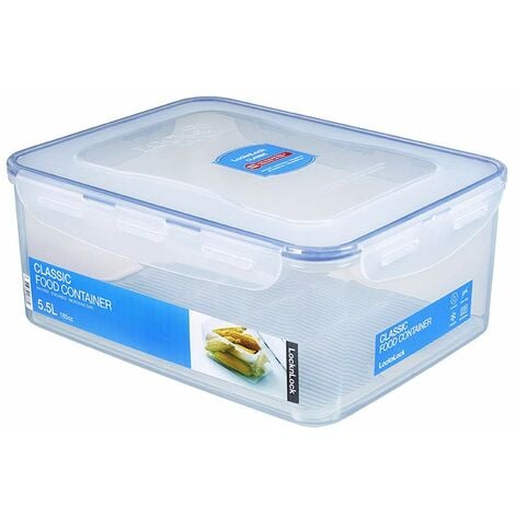 Lock&amp;Lock HPL836 Contenitore Hermetico Per Alimenti - Scatola Portapranzo 5,5L Rettangolare