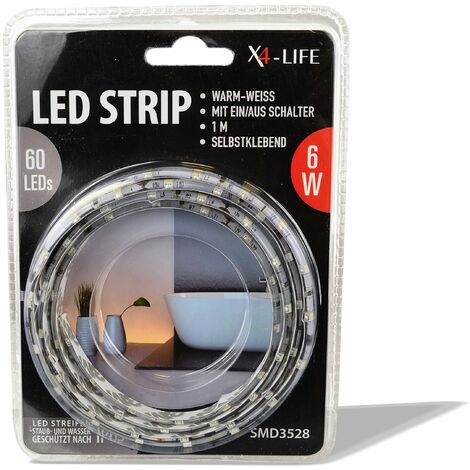 X4-LIFE 701502 LED Strip, 1 m, alimentatore di rete, luce bianca calda (1/5)
