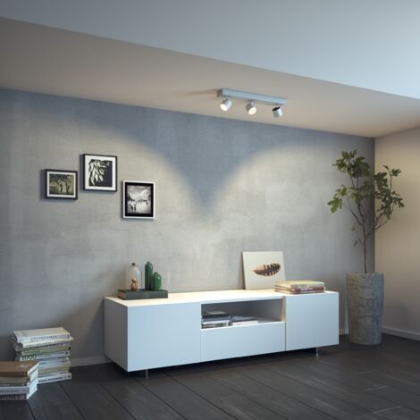 Philips Lighting Faretti Star, 3 Punti Luce Orientabili, LED integrato, 5W, Base Rettangolare, Bianco