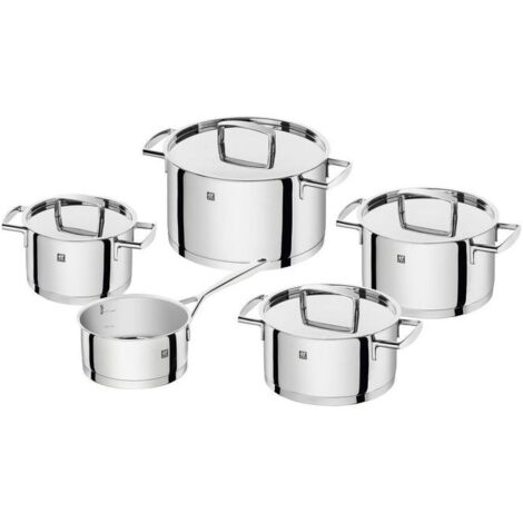 ZWILLING Set di Pentole, 5 Pezzi, 4 Coperchi, Adatto per Induzione, Acciaio Inox, Passion