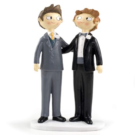 Mopec Y845 Figure per Torta Coppia di sposi, Motivo: Due Ragazzi Fun & Pop, 21 cm (1/2)