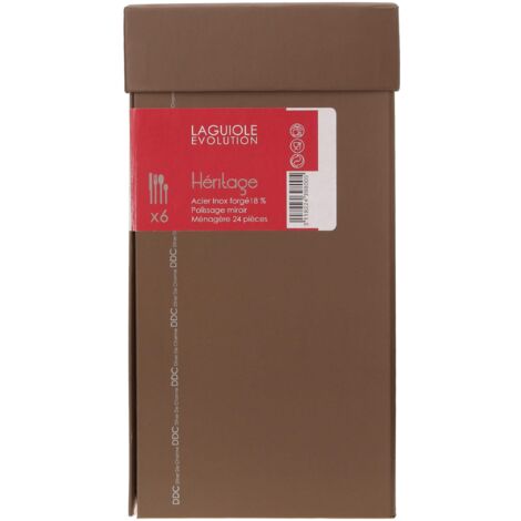 Laguiole Production 439800, Set 24 posate Heritage Laguiole forgiato, in acciaio inox 18/0, lucidatura a specchio (1/3)
