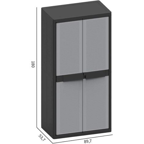 Armadio portascope da esterno o interno, Mobile a 1 anta e 3 ripiani in  polipropilene, 100% Made in Italy, cm 50x39h172, colore Grigio chiaro -  BricoBravo