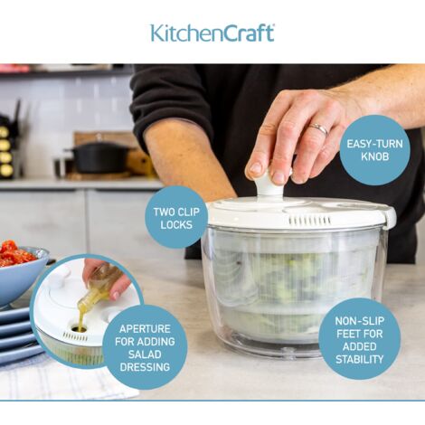 Centrifuga Insalata Con Tritatutto | 4L Capacità | Lame Acciaio Inox | Combo Pratissima Per Cucina - Foto 5